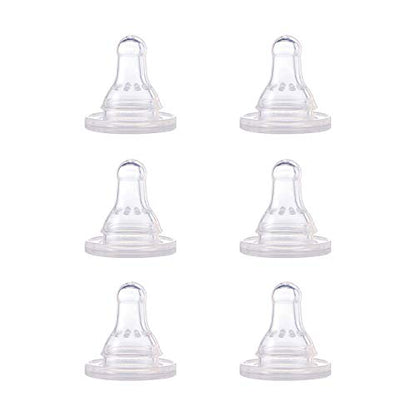 NUK First Essentials Replacement Baby Bottle Nipples, 6 Count (Pack of 1)