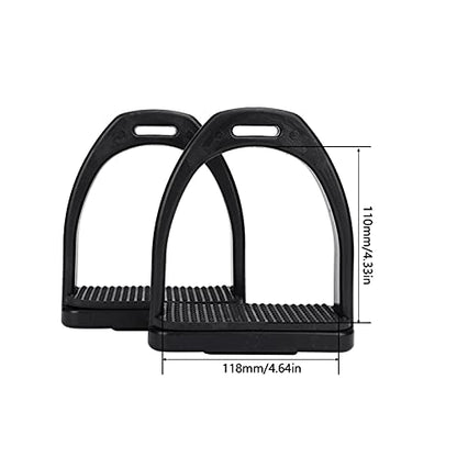 2 Pack High Strength Plastic Horse Stirrups with Non-Slip Rubber Pad - Lightweight Durable Riding Accessories for Knee/Ankle Stress Relief