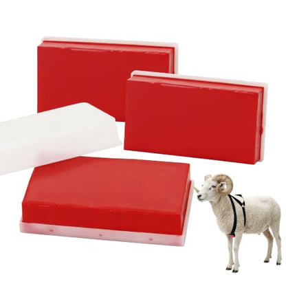 Replacement Marking Crayon Blocks for Ram Breeding Harness (Red) | 3 Pack |For Sheep&Goat Breeding | All-Weather, High-Visibility, Long-Lasting , Screw-In Secure Fit - color: Red
