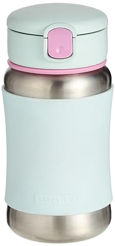 Skip Hop Toddler Sippy Cup with Straw, Sparks Stainless Steel Straw Bottle, Ice Cream (Pack of 2) - color: Ice Cream (2 Pack)
