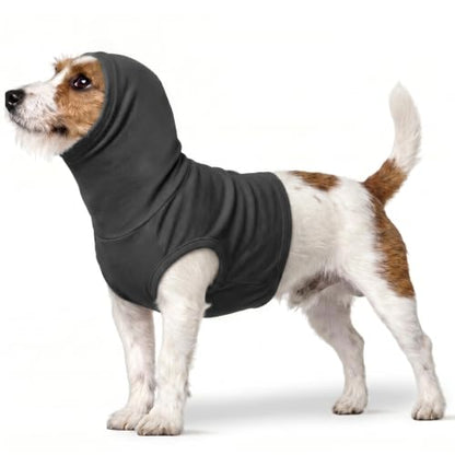 ROZKITCH Dog Neck Protector, Dog Neck Surgery Recovery Suit | Surgical Neck Cover Cat Ear Hematoma Wrap Darkgrey S - color: Darkgrey, size: S(Chest: 16.9")