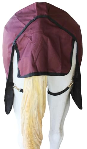 CHALLENGER 1200D Turnout Waterproof Rain Light-Weight Sheet Horse Blanket - color: Burgundy/Black, size: 84"