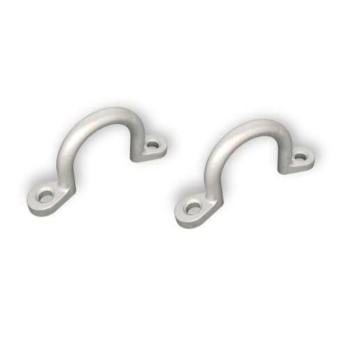 2" Aluminum Tie Down Ring for Horse Trailer Bolt-On (2 Pack) | 4" Hole-to-Hole, 7/16" Hole, 1/2" Thick, Cargo Utility Trailer, Lashing Rope Anchor, 2-Pack