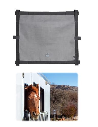 Tackmore Horse Trailer Window Screen Mesh Trailer Safety Bar Window Screen with Mesh Hole Trailer Bar Window Accessories 26 * 22.5 inch - size: 26*22.5 inch