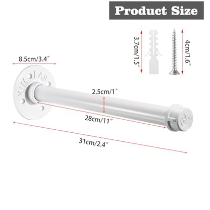 Sumnacon Wall Mounted Clothes Rack for Wardrobe, 2Pcs 12 Inch, White - color: White, size: 12 Inch