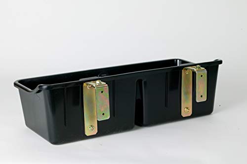 Little Giant® Portable Feeder with Divider | Livestock Feeder | Heavy Duty Mountable Feeding Trough for Livestock & Pets | Made in USA | 16 Quarts | Black - color: Black