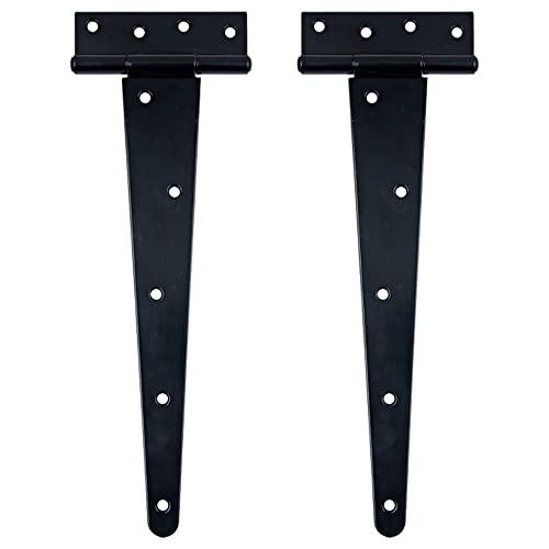 HLMOptimo 튼튼한 티 힌지 - 모든 사이즈 블랙 녹 방지 창고 및 게이트 힌지 (2개, 30.5cm(12인치)) - size: 12 Inch, style: 2개