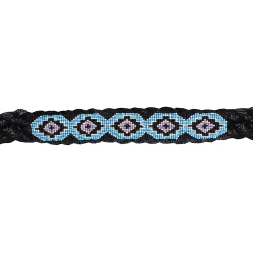 Professional's Choice Cowboy Braided Horse Halter - color: Black/Blue, style: Beads