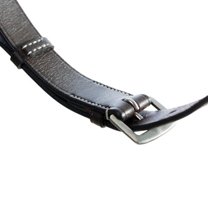 Equinavia Saga Adjustable Leather Running Martingale with Stainless Steel Hardware - Chocolate Brown - Cob - size: Cob