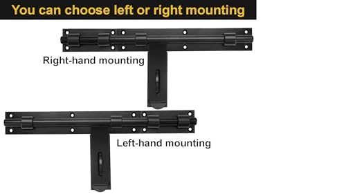 Heavy Duty 17" Slide Bolt Latch,Thickened Security Lock, Solid Steel | Left/Right Hand Installation, Welding & Screw Mountfor Barn Doors, Fence Gates, Warehouse, Entry Gates(Patent Pending)
