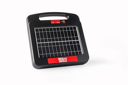 Solar Electric Fence Charger for Day and Night Power | Red Sizzle 12S | 1.85 Joule | Solar Energizer to Keep Out Predators