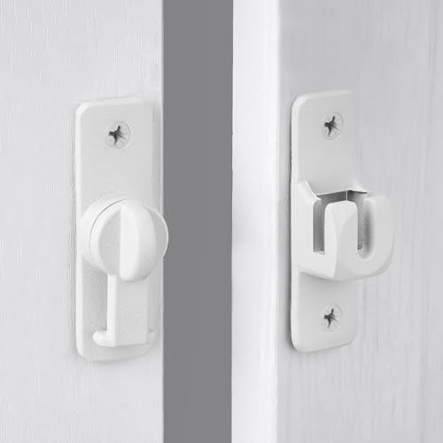 Matte White Aluminum Alloy Gate Lock,90/180 Degree Barn Door Latch - color: Matte White
