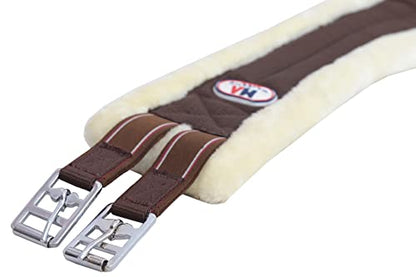Majestic Ally Mink Fleece Padded Girth with Heavy Duty Elastics & Stainless Steal Hardware Brown -42",44",46",48" and 50" - color: Brown, size: 44 Inch