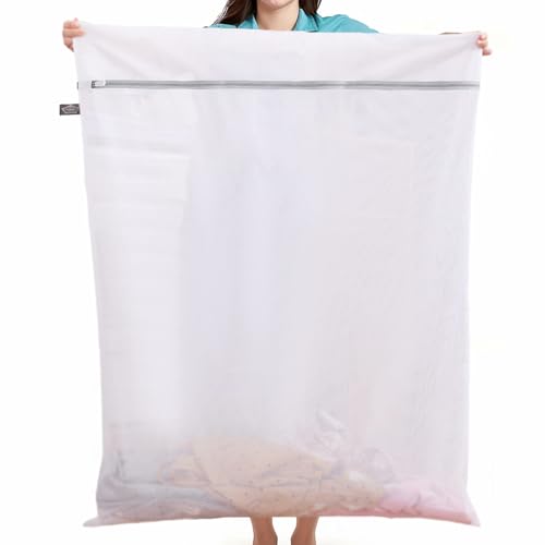 Laundry Bags Mesh Wash Bags, Extra Large Garment Bag for Washing Duvet - color: White, size: 1 Super Large(35x43")
