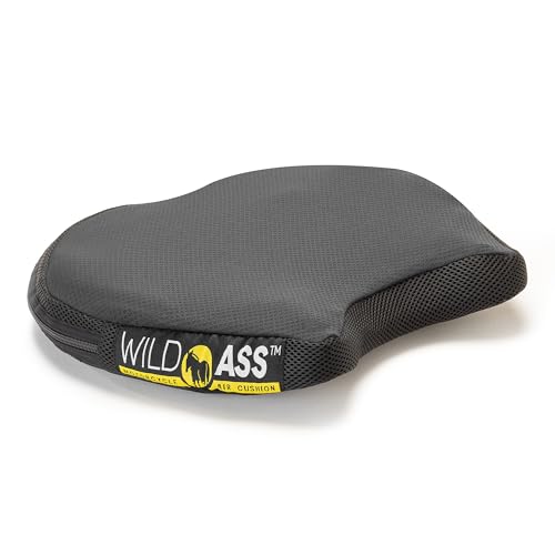 Wild Ass Smart Airgel - Motorcycle Seat Cushion, Ergonomic Universal Fitting Air Adjusting Pad with Straps - Ultimate Rider Comfort & Relief, Cool Flow Motorcycle Accessories for Long Rides - Black - style: Air Gel