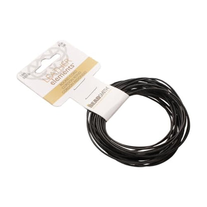 The Beadsmith Leather Cord – Black – 1mm Spool – 5 Yards/4.5 Meters – Indian Leather Thong Ideal for Braiding, Beading, Necklaces, Fine Lacing, Hair Accessories & DIY Jewelry Making - size: 1mm, style: Black – 5 Yards