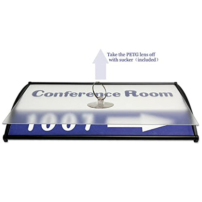 2Pcs Curved Name Plate Holder for Wall or Door 8" x 4", Black | Wall-Mount Office Door Sign Holder, Sturdy Aluminum Sign Frame for Business Cubicle, Adhesive Tape & Protective Plastic Film - style: 2 packs Curved Sign Holder