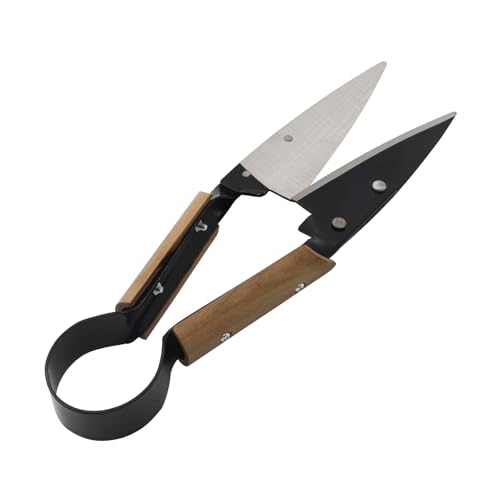 Hand Wool Shearing Scissors6.1-Inch Carbon Steel Blade Wooden Handle Shears | Classic Style，Manual Livestock Grooming Shears for Sheep, Goat, Alpaca, Rabbit, Horse, Dog – One-Handed Lightweight Portable - style: Wooden handle