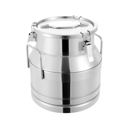 20L/5.28 Gal 201 Stainless Steel Milk Can, Removable Silicone Sealed Lid