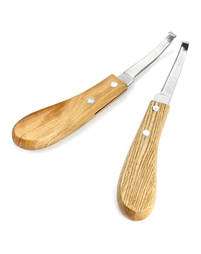 QWORK Hoof Cutter Set, Left and Right Hand Shaped, Stainless Steel