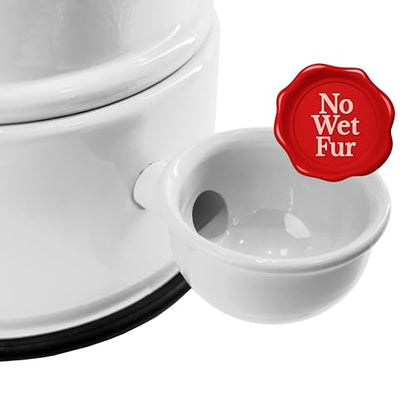 Pet Water Dispenser for Dogs and Cats, 47.3 oz – Gravity-Fed Aluminum Water Bowl, Prevents Wet Fur, Provides Continuous Fresh Water, Electrostatic Coated Finish, (White) - color: White