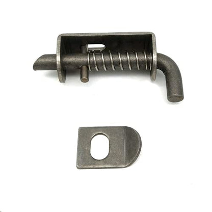WANLIAN 2 Pcs Stainless Steel Mini Spring Loaded Latch Pin - 5 Inch 304 Metal Barrel Bolt Latch, Reinforced Industrial Welded Spring Lock for Pet Cage, Door Shed Gate, Tailgate Trailer Garage - color: Black 2pcs