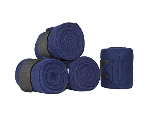 Derby Originals Set of 4 Super Soft Fleece Horse Polo Wraps with Velcro - color: Red