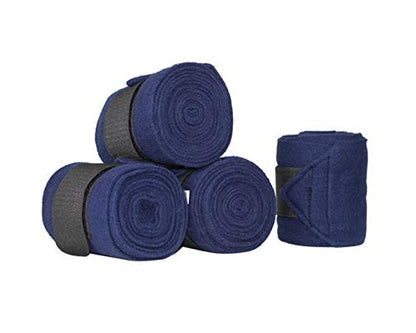 Derby Originals Set of 4 Super Soft Fleece Horse Polo Wraps with Velcro - color: Red