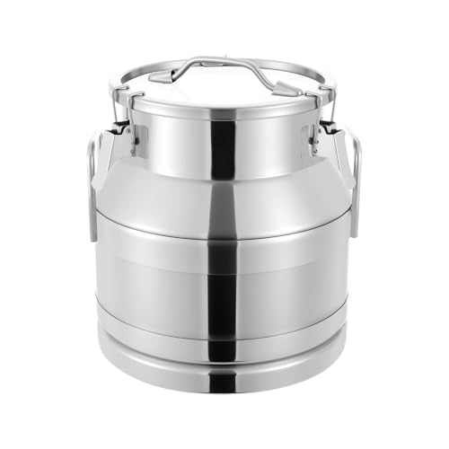 5 Gallon Stainless Steel Milk Can 20L Milk Jug | Food-grade Stainless Steel Container, Milk Bucket, Water Jug, Silicone Sealed Lid, Heavy Duty - size: 20 L/5 Gallon