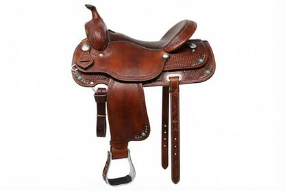CHALLENGER Horse Western 5" Wide Barrel Racer Aluminum Copper Cross Engraved Show Stirrups 51233