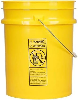 House Naturals 5 Gallon Food Grade Plastic Bucket with Air Tight Screw on Lid Made in USA Container (Yellow Bucket with Aqua Lid) - color: Yellow Bucket With Aqua Lid