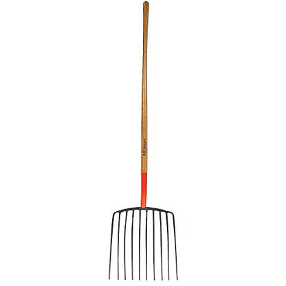 A.M. Leonard Forged Steel Scoop Fork, 10 Tines, 48 Inch Ash Handle