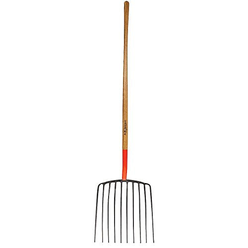 A.M. Leonard Forged Steel Scoop Fork, 10 Tines, 48 Inch Ash Handle
