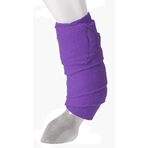 Tough-1 Miniature Pony Purple Show Sheep Goat Thick Fleece Deluxe Polo Leg Wraps Bandages.