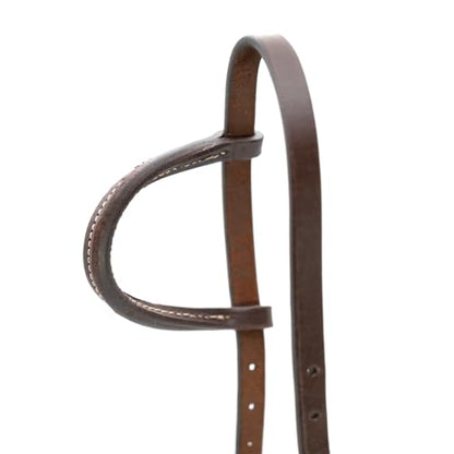 Jeffers LuxeLeather Heavy Oiled Leather Western Horse Headstall, Adjustable Harness Leather Bridle Tack for Riding, Training, Ranch, and Equestrian Use