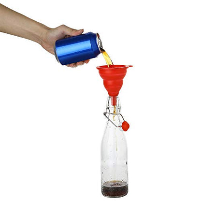 AYL Flip Top Glass Bottle [16 fl. oz./Pack of 6]– Swing Top Brewing Bottle with Stopper for Beverages, Oil, Vinegar, Kombucha, Beer, Water, Soda, Kefir – Airtight Lid & Leak Proof Cap – Clear - size: 16