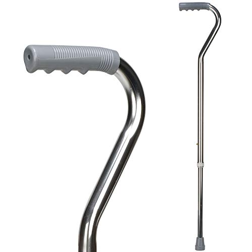 DMI Walking Cane for Adult Men and Women, FSA Eligible, Lightweight and Adjustable, Ergonomic Hand Grip and Wrist Strap - color: Silver