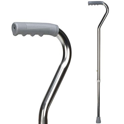 DMI Walking Cane for Adult Men and Women, FSA Eligible, Lightweight and Adjustable, Ergonomic Hand Grip and Wrist Strap - color: Silver