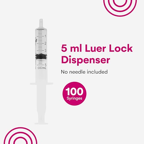 Care Touch Disposable Syringes Without Needle, Luer Slip, 5ml 100 Count - size: 5 ml