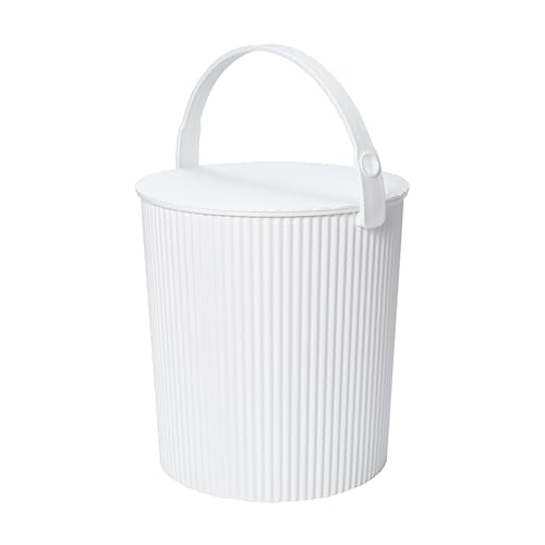 Hachiman Extra Large Bucket, 5.3 Gallon Heavy Duty Bucket with Lid & Handle - color: White, size: Extra Large