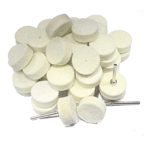 50 Pcs 25mm Wool Felt Polishing Kits Quickly Changed Wool Buffing Wheel with 1/8'' Shank for Rotary Tools - style: 50Pcs 25mm wool polishing wheel