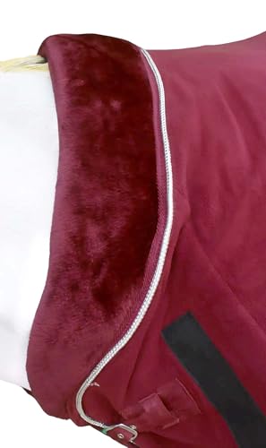 Challenger Horse Soft Fleece Cooler Contoured Exercise Blanket Liner Sheet Wicks 43MI03BG - color: Burgundy, size: 72 inches
