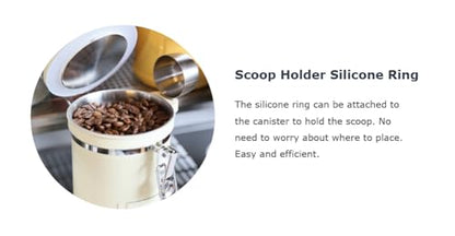 PRINCE G Airtight Coffee Canister with Scoop – Premium Stainless Steel Coffee Storage Container – Light Blocking Vacuum Seal – Keeps Coffee Beans Fresh – 9.1 oz – Bronze - color: Bronze