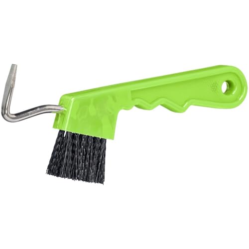 Tough 1 Easy Grip Hoof Pick Brush Combo Neon Green