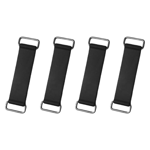 4PCS Rubber Band Straps Battery Box Tie Down Strap Stretchable Battery Tie Fixed Strap Holder Moped Belt with Metal Buckles for ATV Scooter Motorcycle Accessories Parts Black - size: 4PCS
