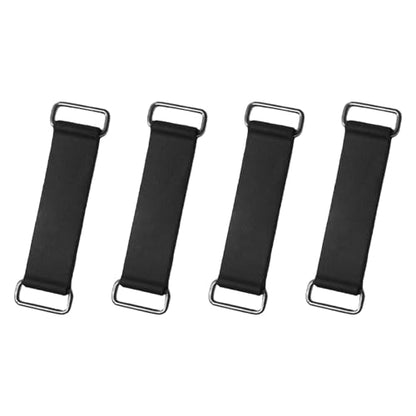 4PCS Rubber Band Straps Battery Box Tie Down Strap Stretchable Battery Tie Fixed Strap Holder Moped Belt with Metal Buckles for ATV Scooter Motorcycle Accessories Parts Black - size: 4PCS