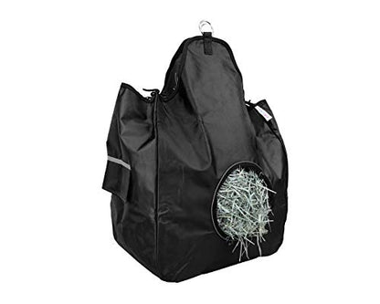 Derby Originals Heavy Duty 1200D Horse Hay Bag – Patented Ventilation Windows, Anti-Waste Feeding Design, Holds 2-3 Flakes, Slow Feed Front Opening, 6-Month Warranty - color: Black