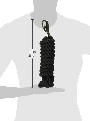 Hamilton 3/4" x 10' Cotton Horse Lead Rope with Bull Snap, Black - color: Black, size: 3/4" x 10'