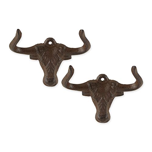 DII Cast Iron Decorative Wall Hook Set, Ox, 2 Count - size: Ox