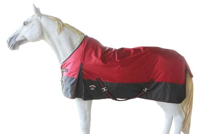 CHALLENGER 1200D Turnout Waterproof Rain Light-Weight Sheet Horse Blanket - color: Maroon/Black, size: 68 inches